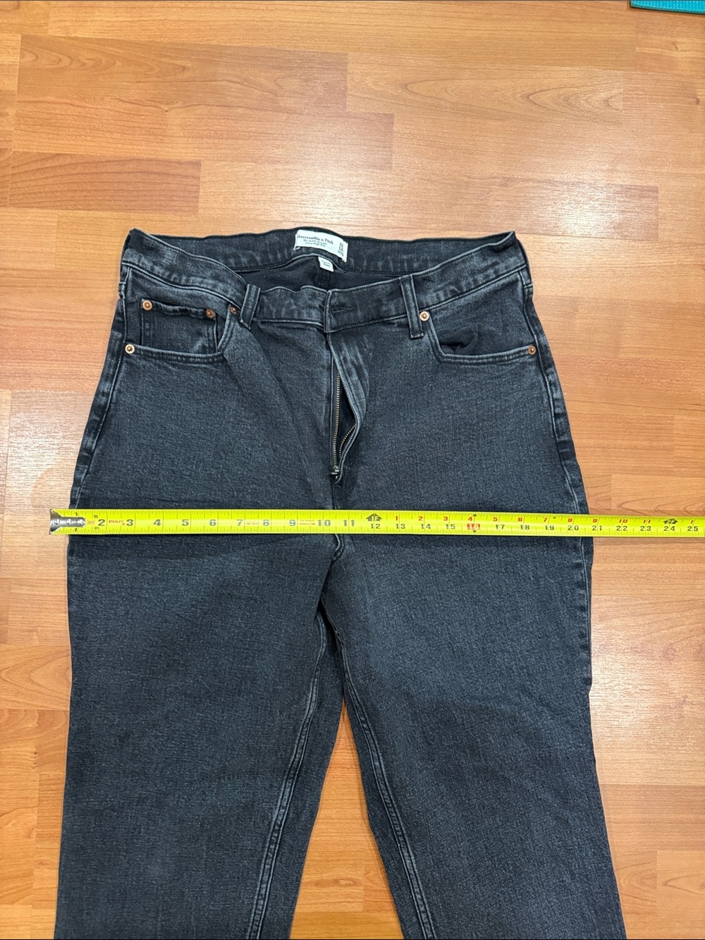 Abercrombie & Fitch Curve Love Ankle Straight Ultra High Rise Jean / long tall - Picture 6 of 7
